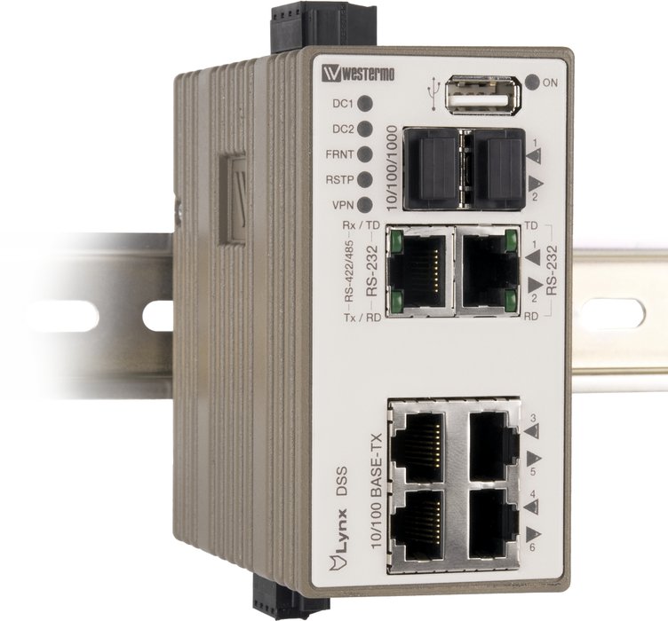 웨스터모(Westermo)의 장치 서버 스위치, 기존 시리얼 장치와 IP 커넥션 및 라우팅 기능 제공